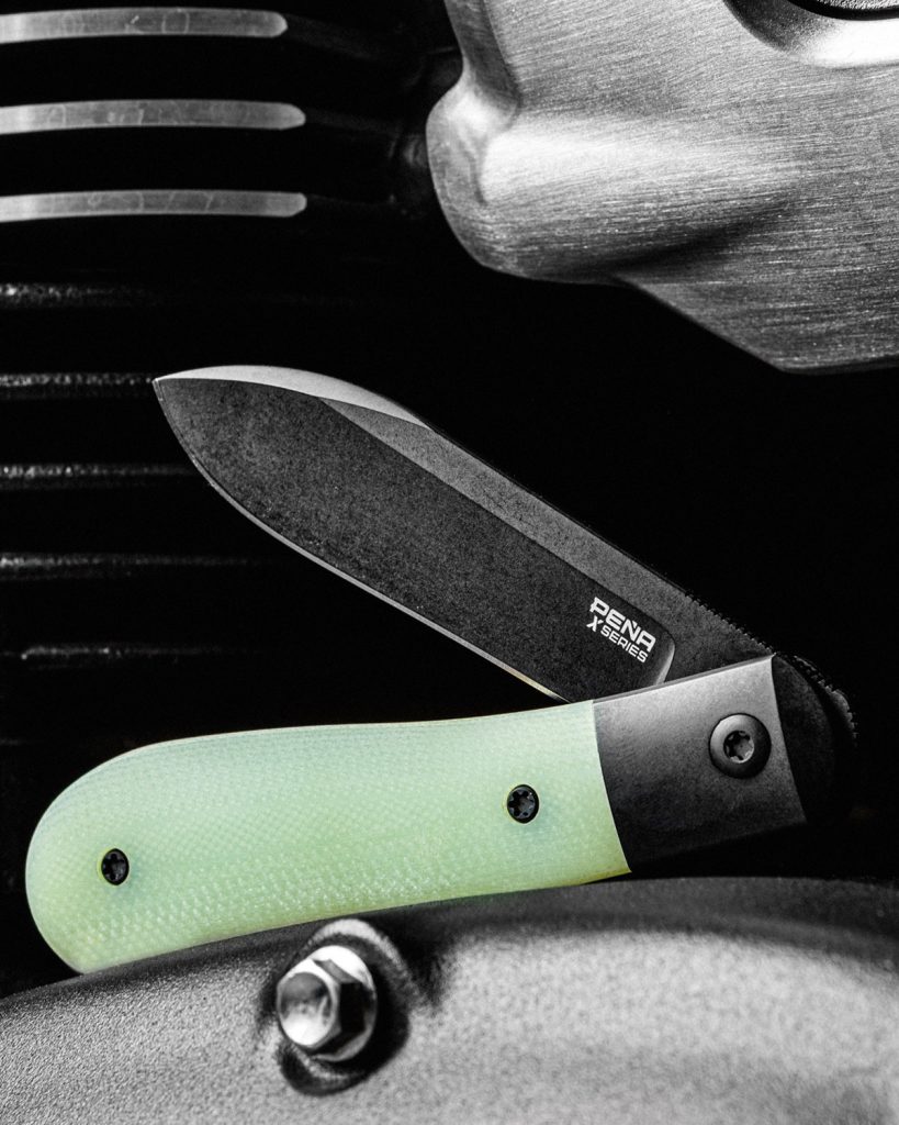 Pena Knives Dogleg pocket knife in jade G-10