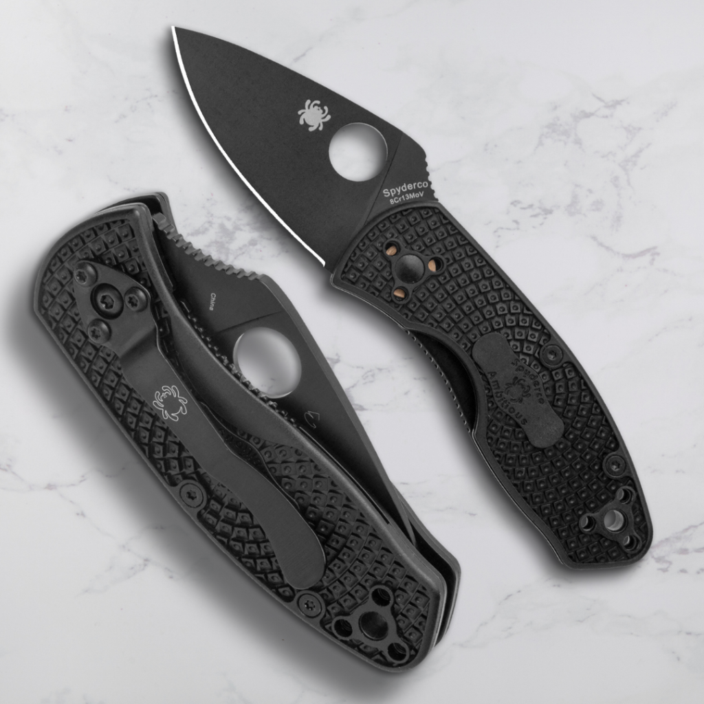 Spyderco Ambitious in black FRN scales and blade