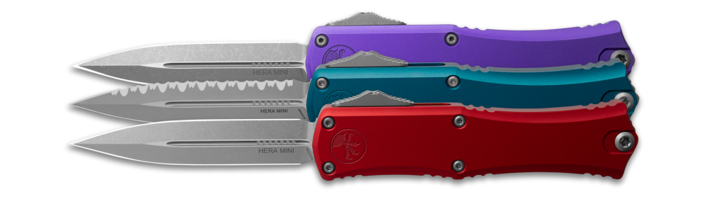 The Microtech Mini Hera comes in lots of colors and varieties. Easy action and tactical feel.
