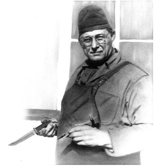 Hoyt Buck holding a knife