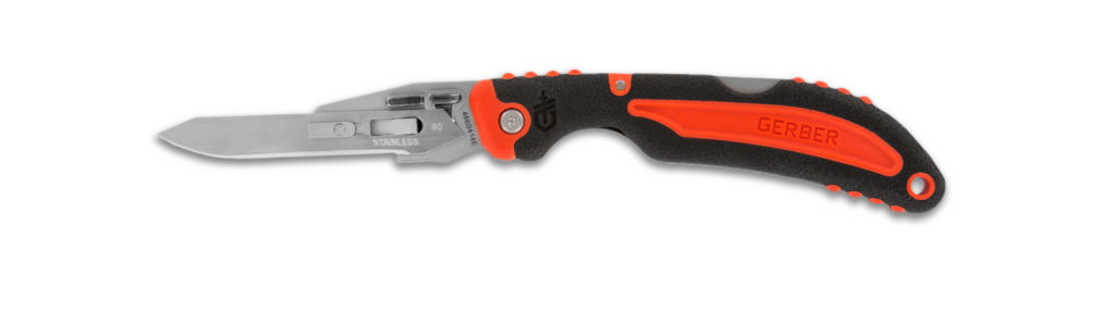 Gerber Vital Orange Pocket Folding Knife Exchange-A-Blade - Satin Plain