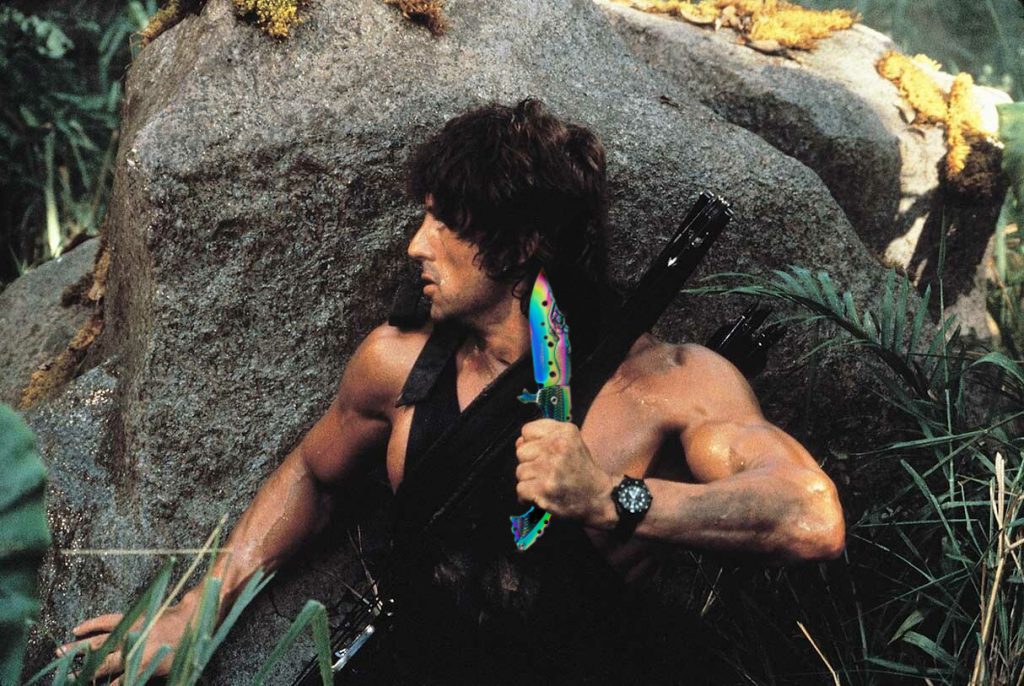 Rambo using the Boker Mermaid knife to free POWs.